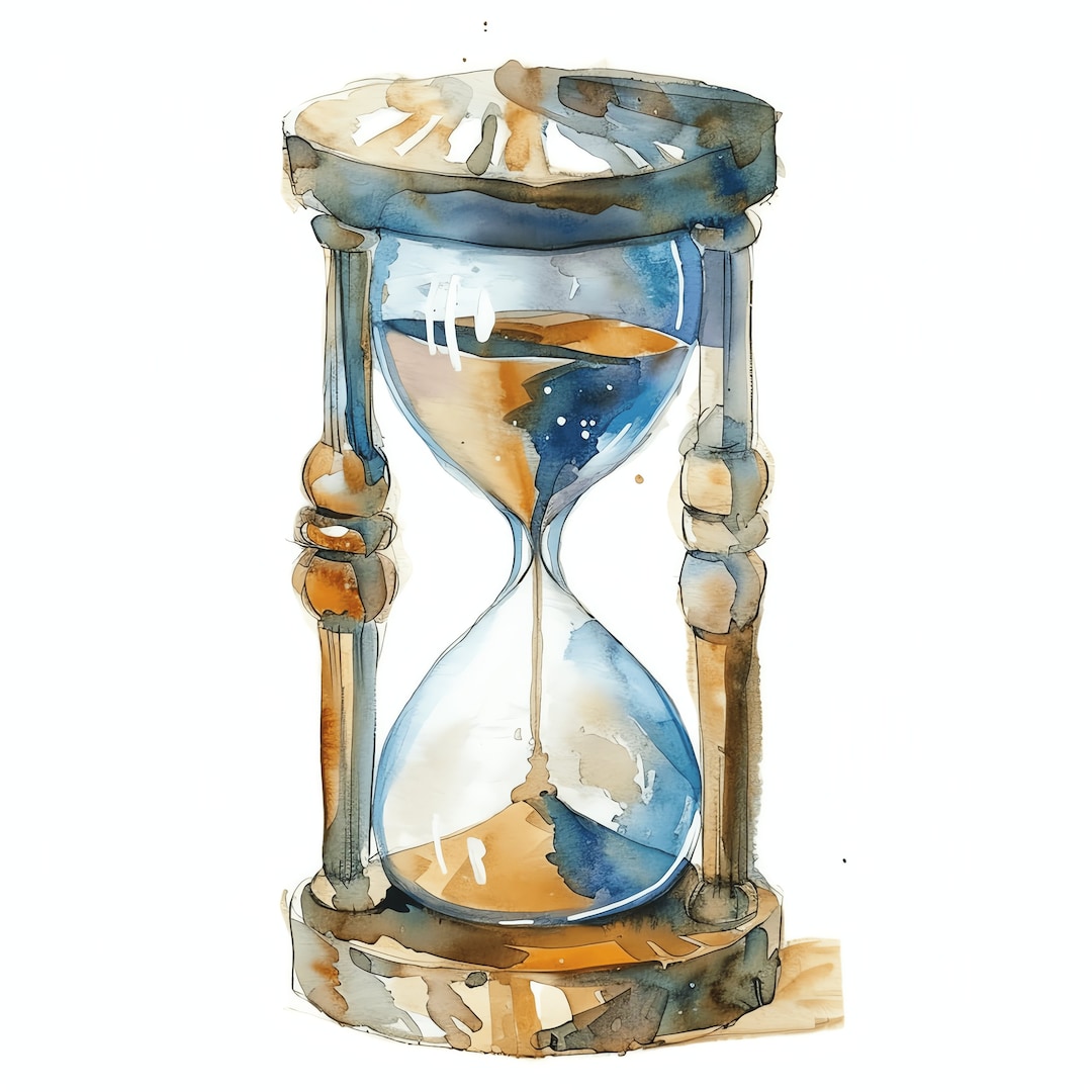 Watercolor Hourglass PNG Clipart Bundle 44 High Quality PNG Instant ...
