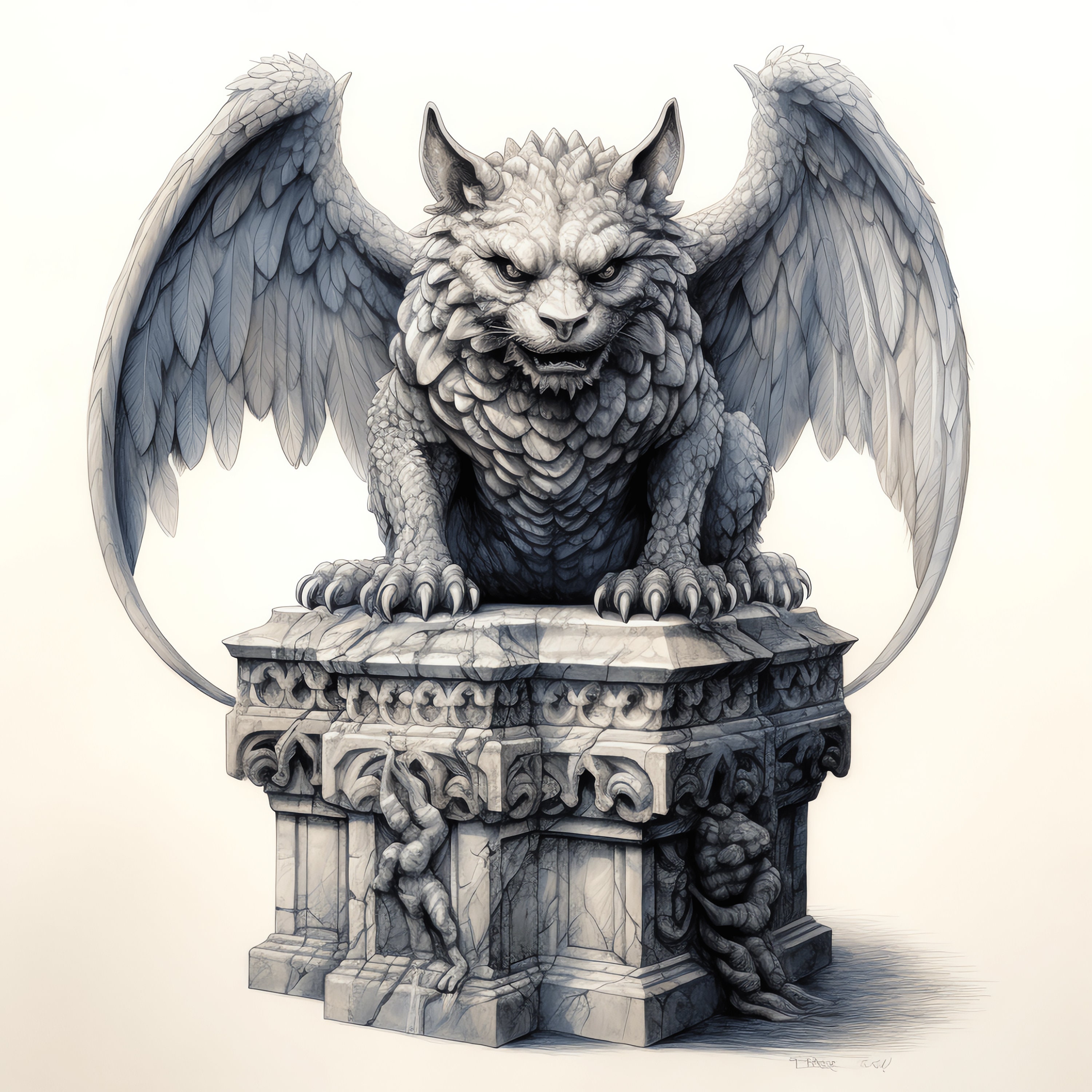 Gargoyle PNG Clipart Bundle - 50 High Quality PNG - Instant Download ...