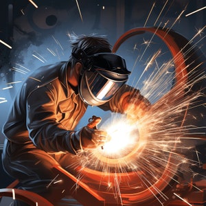 Paquete de imágenes prediseñadas de soldador: 35 imágenes PNG de alta calidad: descarga instantánea: creación de tarjetas, arte imprimible, papel digital: máscara de chispas, soldadura de metal PNG