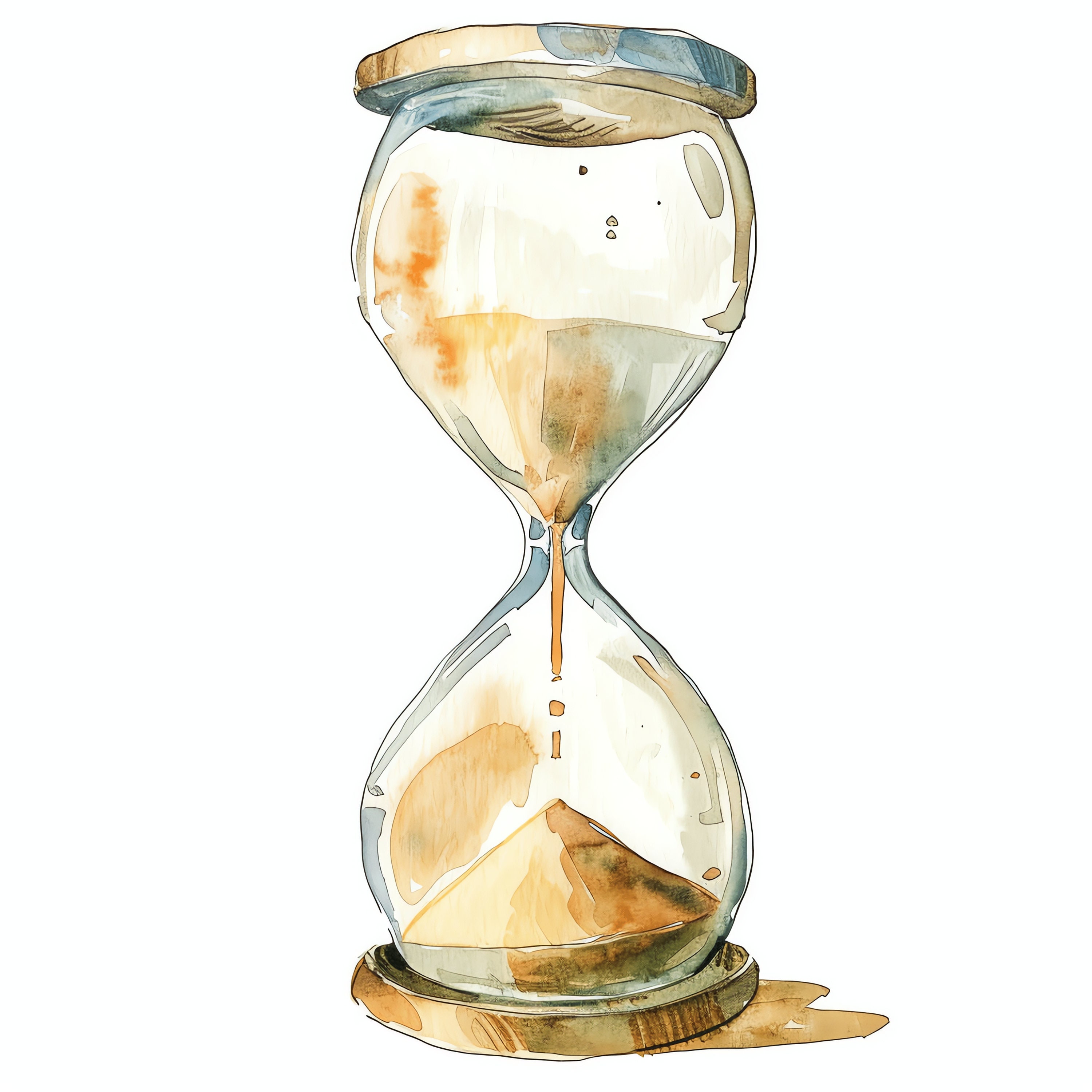 Watercolor Hourglass PNG Clipart Bundle 44 High Quality PNG Instant ...