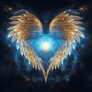 Glowing Angel Heart PNG Clipart Bundle 50 High Quality PNG Instant ...