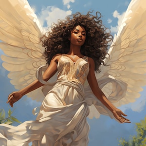 African American Angel PNG Clipart - 35 PNG di alta qualità - Download immediato - Creazione di biglietti, arte stampabile, carta digitale PNG