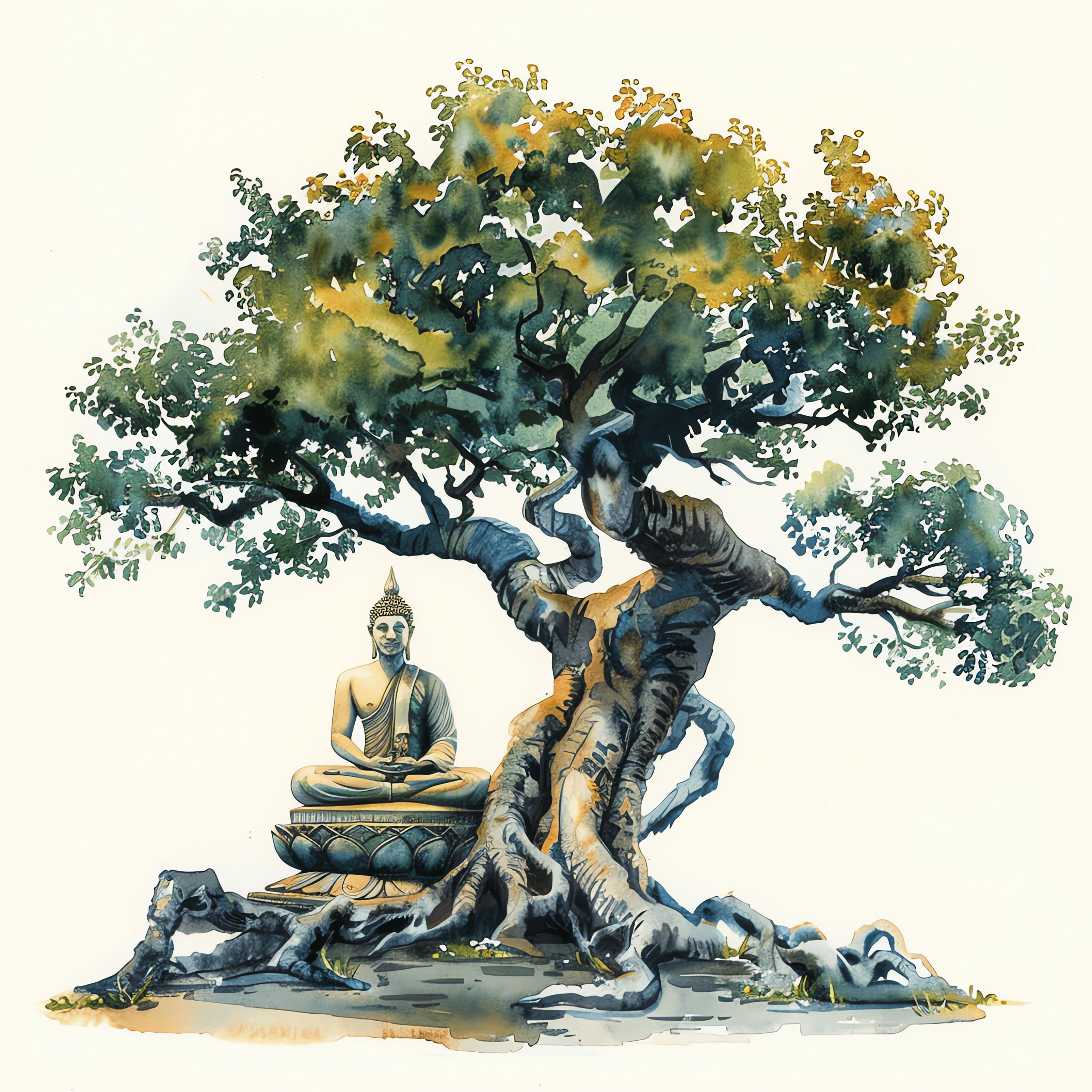 Bodhi Tree Watercolor Bundle - 49 High Quality PNG - Instant Bodhi Tree Watercolor Bundle - 49 High Quality PNG - Instant