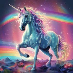 Unicorn With Rainbow PNG Clipart Bundle 40 High Quality PNG Instant ...
