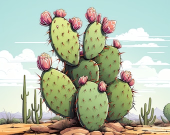 Cactus dessin animé PNG Clipart - 40 PNG de haute qualité - téléchargement immédiat - fabrication de cartes, art imprimable, papier numérique PNG
