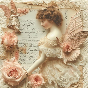 Pacchetto di foto PNG di lettere in pizzo di San Valentino vittoriano - 51 download istantaneo di PNG di alta qualità - Calendario, carta, tazza, tumbler, sublimazione PNG