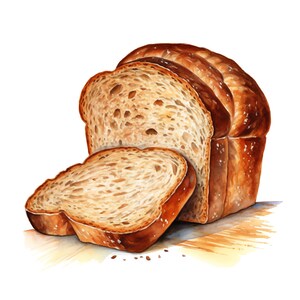 Clipart pane - 40 JPG di alta qualità - Download digitale - Creazione di biglietti, tecniche miste, artigianato digitale con carta