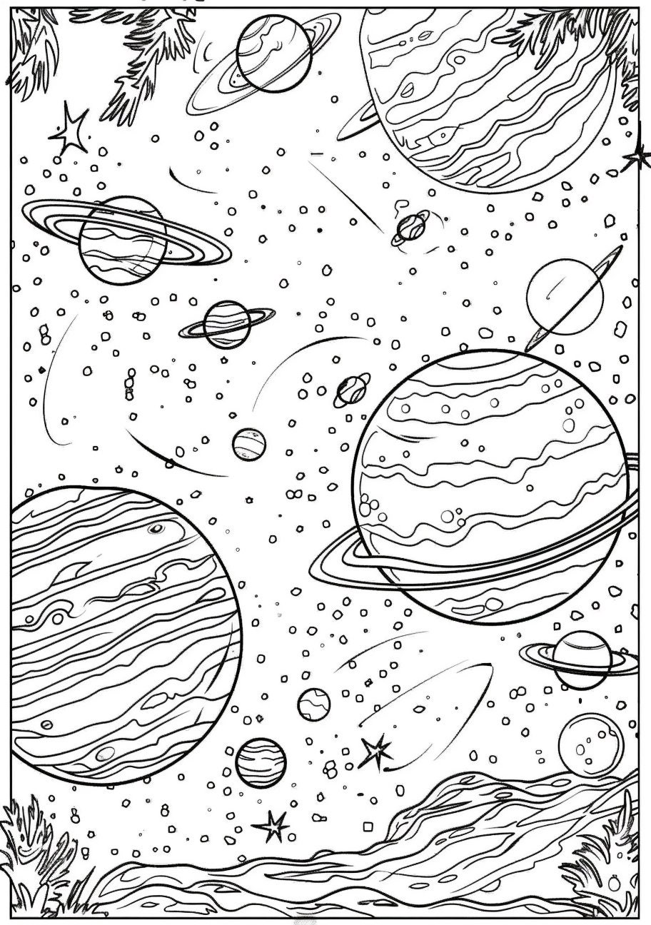 Outer Space Coloring Pages PDF Bundle - 43 High Quality Images - Instant  Download - Printable Art, Adult Coloring, Kids Coloring - Etsy, image size:912x1296