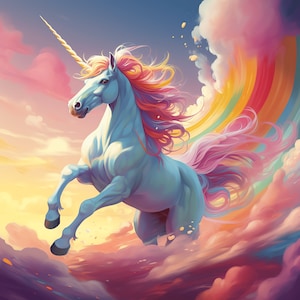 Unicorn With Rainbow PNG Clipart Bundle - 40 High Quality PNG Instant Download Card Making, Printable Art, Digital Paper Rainbow Unicorn PNG