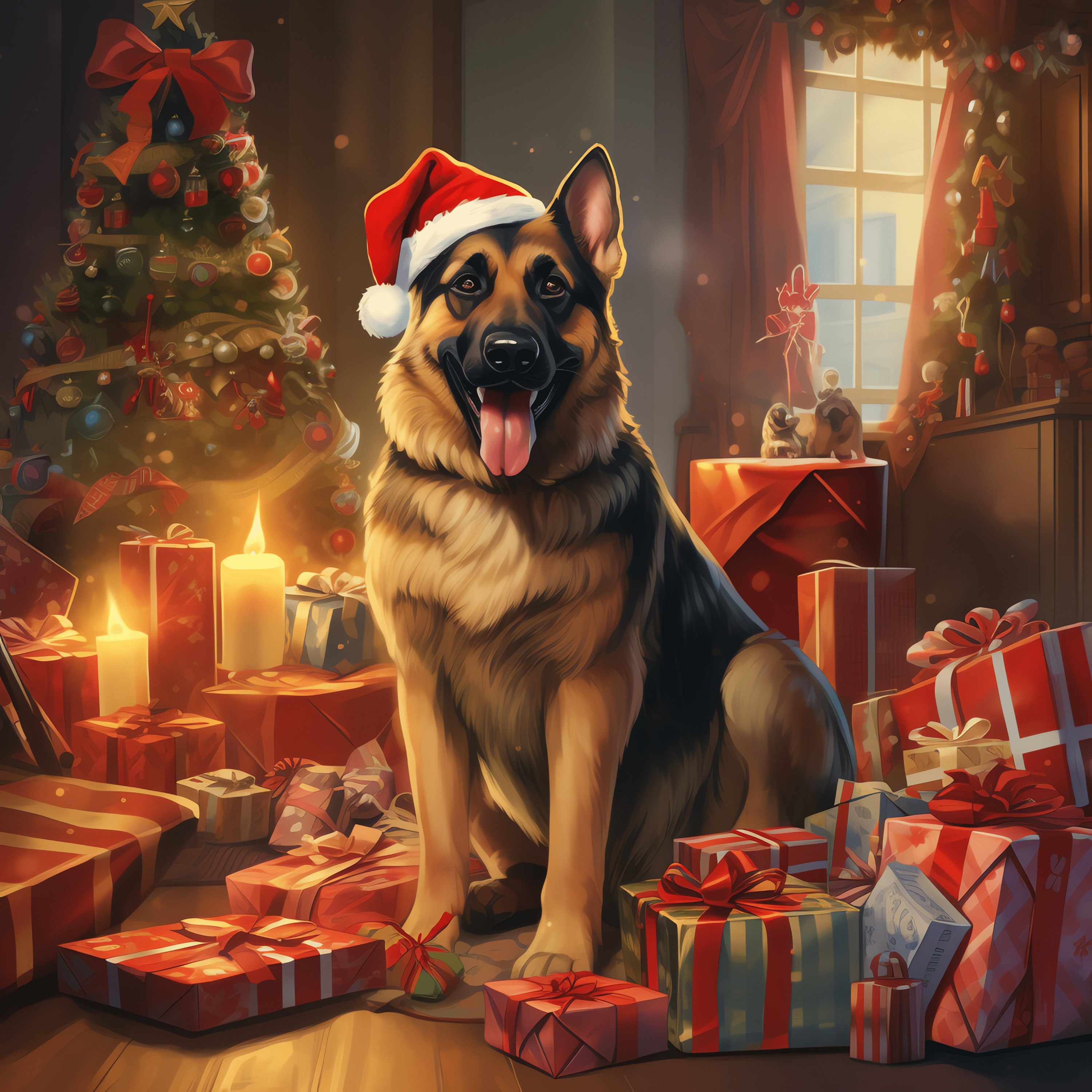 Christmas German Shepherd PNG Bundle 41 High Quality PNG Instant ...