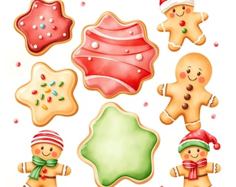 Kerst peperkoek clipart png bundel - 44 hoge kwaliteit png instant download, kerst clipart, kerstkoekje png, kerst printables