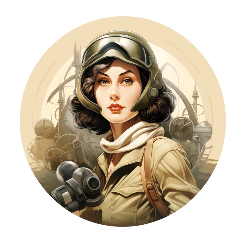 Vintage World War 2 Women Clipart - 30 High Quality JPGs - Digital Download