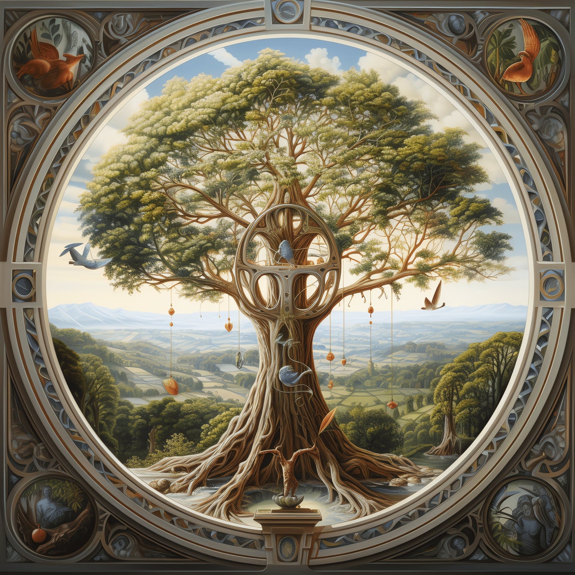 Tree Drawing Renaissance Renaissance Tree of Life PNG Bundle - 50 High Quality PNG - Instant ...