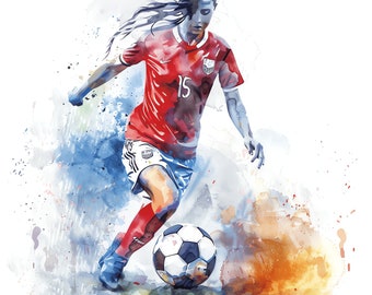 Soccer Girls PNG Clipart Bundle - 45 PNG di alta qualità - Download immediato - Creazione di biglietti, tecniche miste, artigianato di carta digitale PNG