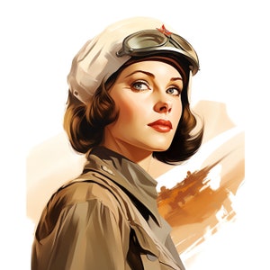 Vintage World War 2 Women Clipart - 30 High Quality JPGs - Digital Download