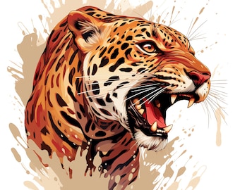 Jaguar Clipart - 45 High Quality JPGs - Digital Download - Card Making, Mixed Media, Digital Paper Craft