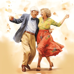 Elderly Couple Clipart PNG Bundle - 40 High Quality PNG - Instant Download - Card Making, Printable Art, Digital Paper PNG