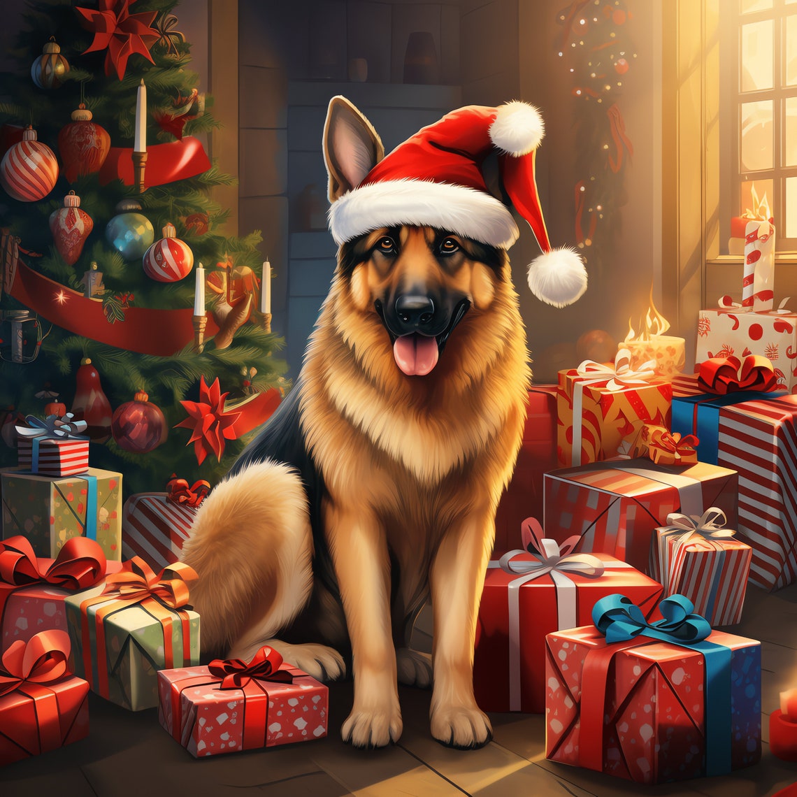 Christmas German Shepherd PNG Bundle 41 High Quality PNG Instant ...