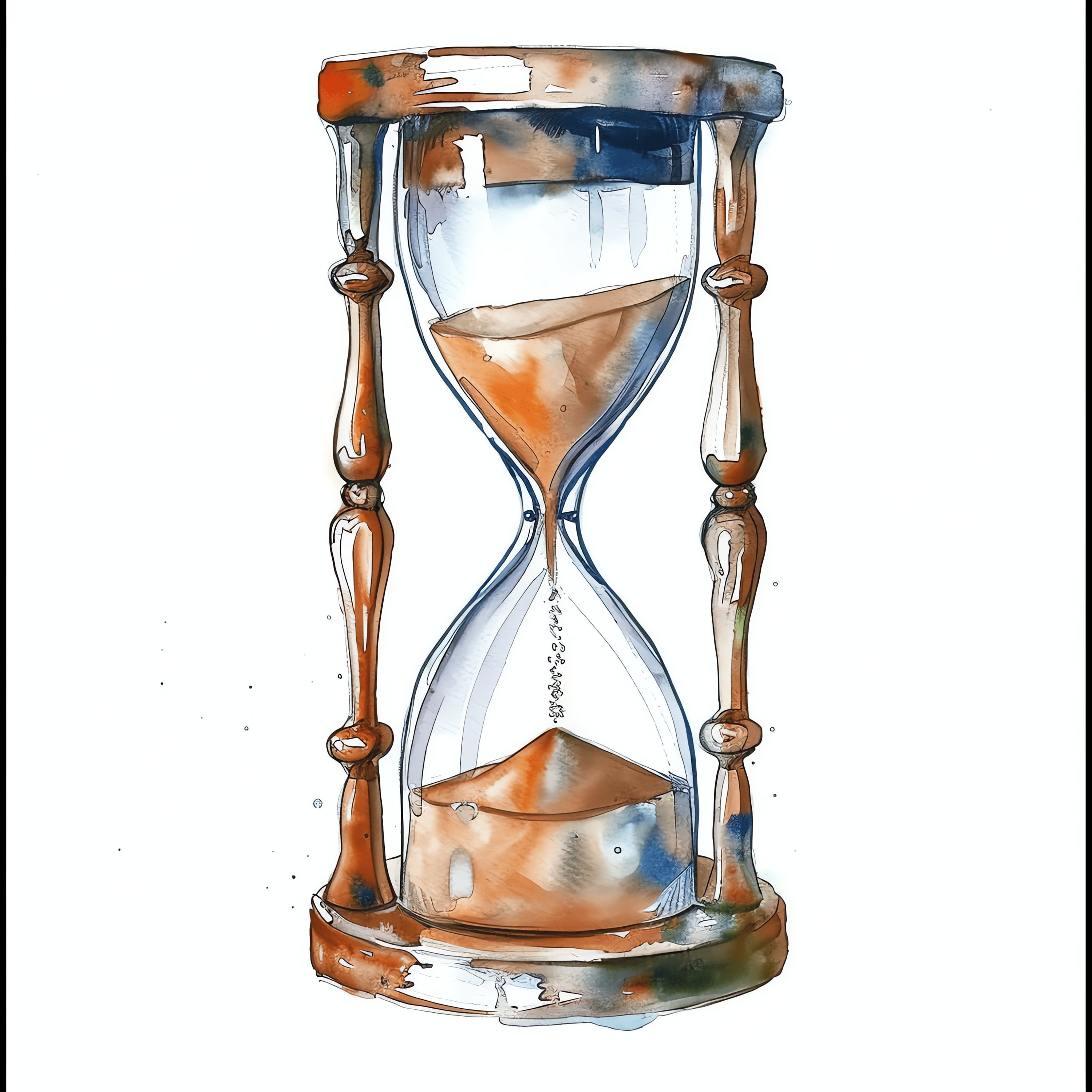 Watercolor Hourglass PNG Clipart Bundle 44 High Quality PNG Instant ...