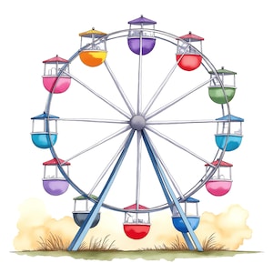 Riesenrad PNG Clipart Bundle - 50 hochwertige PNG - Instant Download - Kartenherstellung, Mixed Media, digitales Papier Handwerk PNG