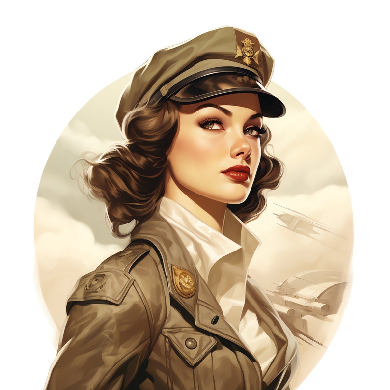 Vintage World War 2 Women Clipart - 30 High Quality JPGs - Digital Download