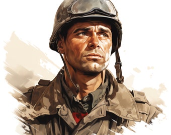 Vintage World War II Soldier Clipart - 50 High Quality JPGs - Digital Download - Card Making, Mixed Media, Digital Paper Craft