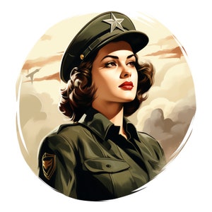 Vintage World War 2 Women Clipart - 30 High Quality JPGs - Digital Download