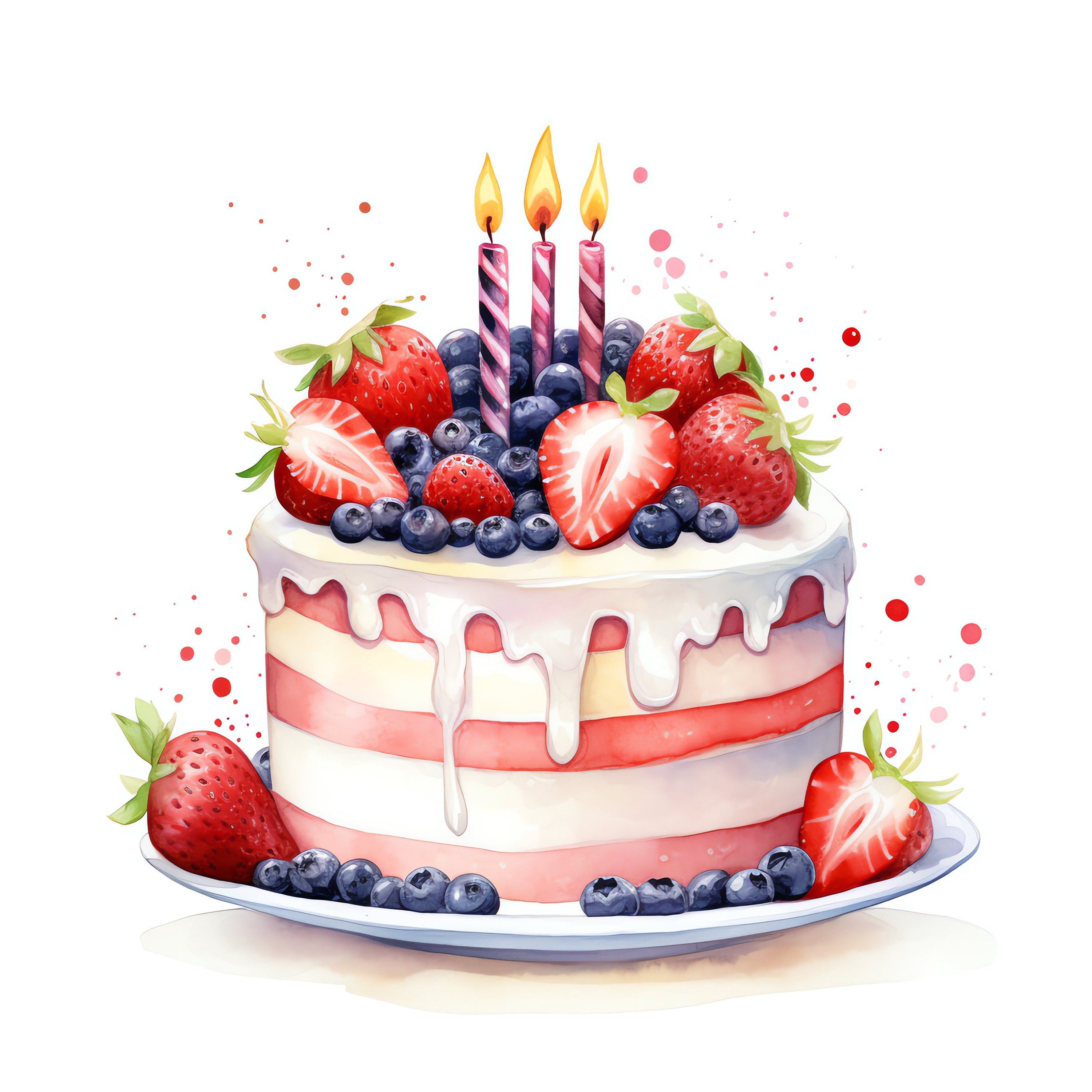 Birthday Cake Clipart - 45 High Quality Jpgs - Digital Download - Card ...