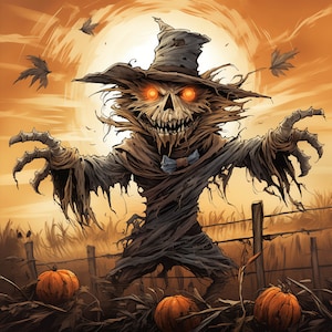 Scary Scarecrow PNG Clipart Bundle - 40 High Quality PNG - Instant Download - Card Making, Printable Art, Digital Paper PNG Halloween Bundle