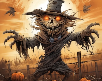 Scary Scarecrow PNG Clipart Bundle - 40 High Quality PNG - Instant Download - Card Making, Printable Art, Digital Paper PNG Halloween Bundle
