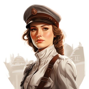 Vintage World War 2 Women Clipart - 30 High Quality JPGs - Digital Download