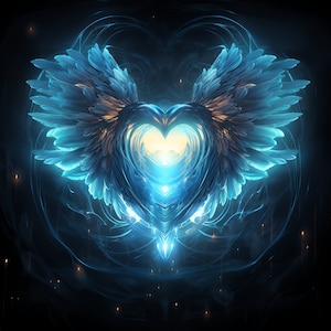 Glowing Angel Heart PNG Clipart Bundle 50 High Quality PNG Instant ...