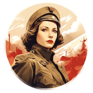 Vintage World War 2 Women Clipart - 30 High Quality JPGs - Digital Download