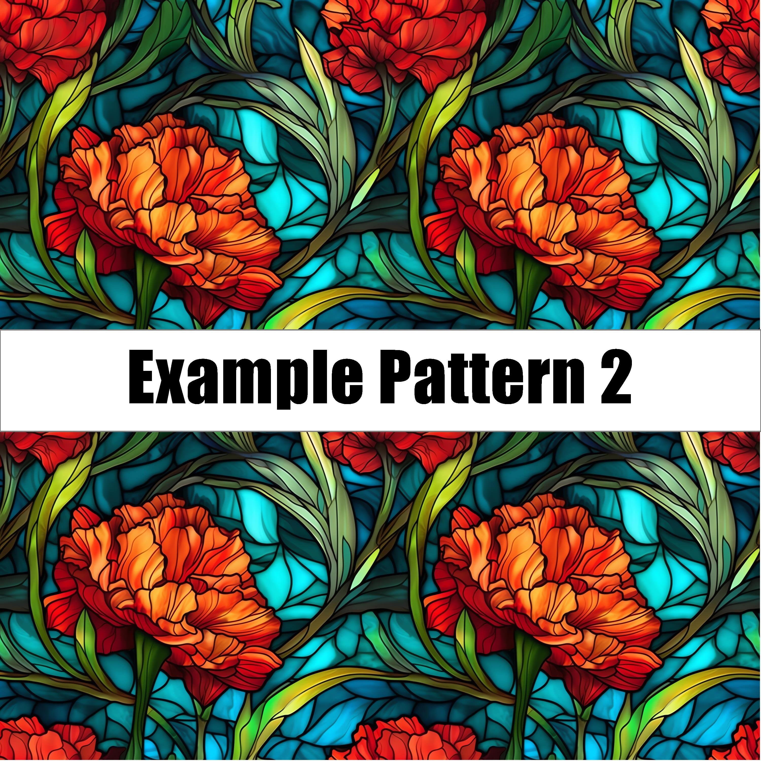 28 Stained Glass Flowers Seamless Patterns - Digital Paper Set, Red and ...