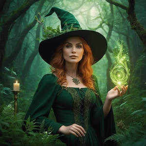 Witch Clipart PNG Bundle - 37 High Quality PNG - Instant Download - Fantasy Clipart,Green Witch Clipart,Herbal Witch Clipart, Forest Witch