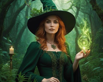 Witch Clipart PNG Bundle - 37 High Quality PNG - Instant Download - Fantasy Clipart,Green Witch Clipart,Herbal Witch Clipart, Forest Witch