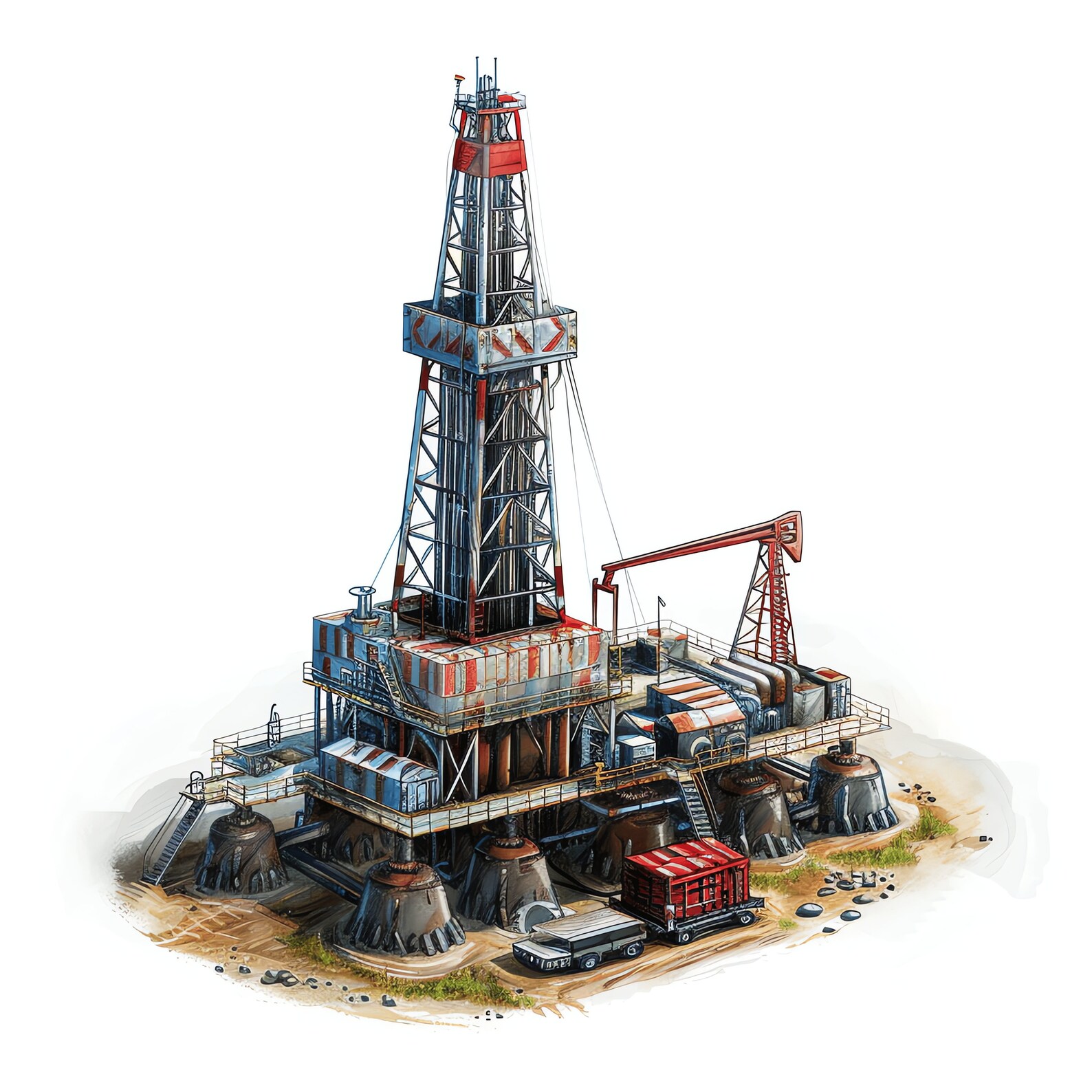 Oil Rig PNG Clipart Bundle - 48 High Quality PNG - Instant Download ...