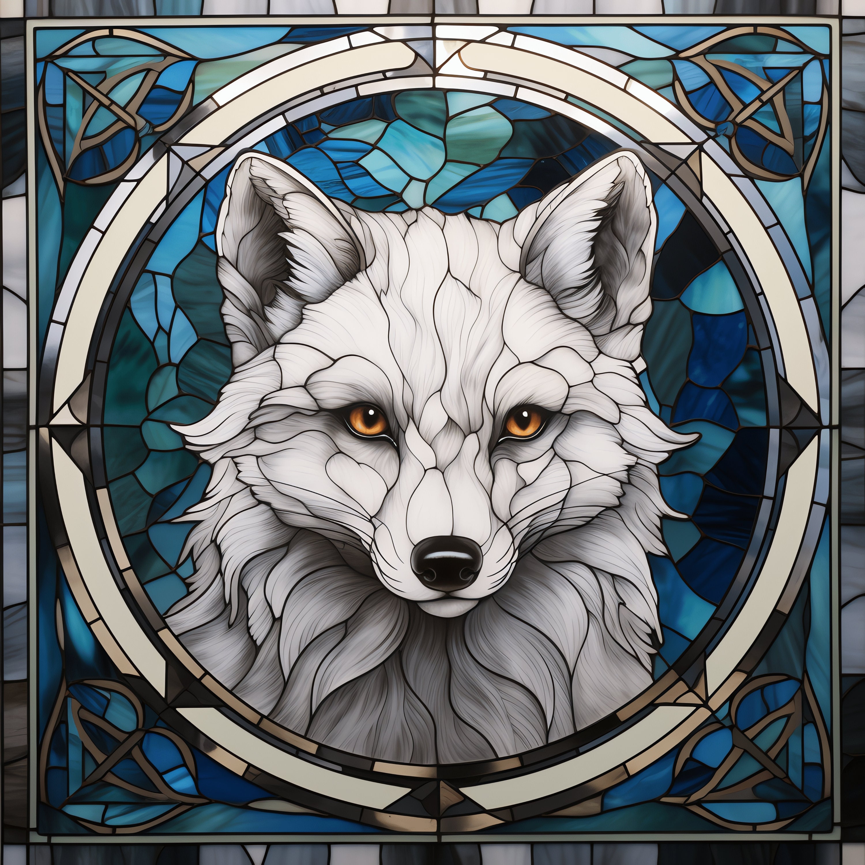 Fox Stained Glass PNG Clipart 45 High Quality PNG Instant - Etsy