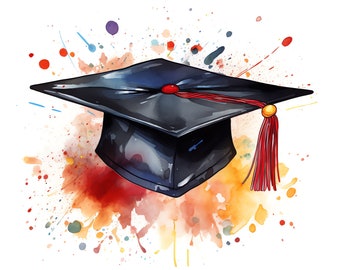 Graduation Clipart - 35 High Quality JPGs - Digital Download - Card Making, Mixed Media, Digital Paper Craft