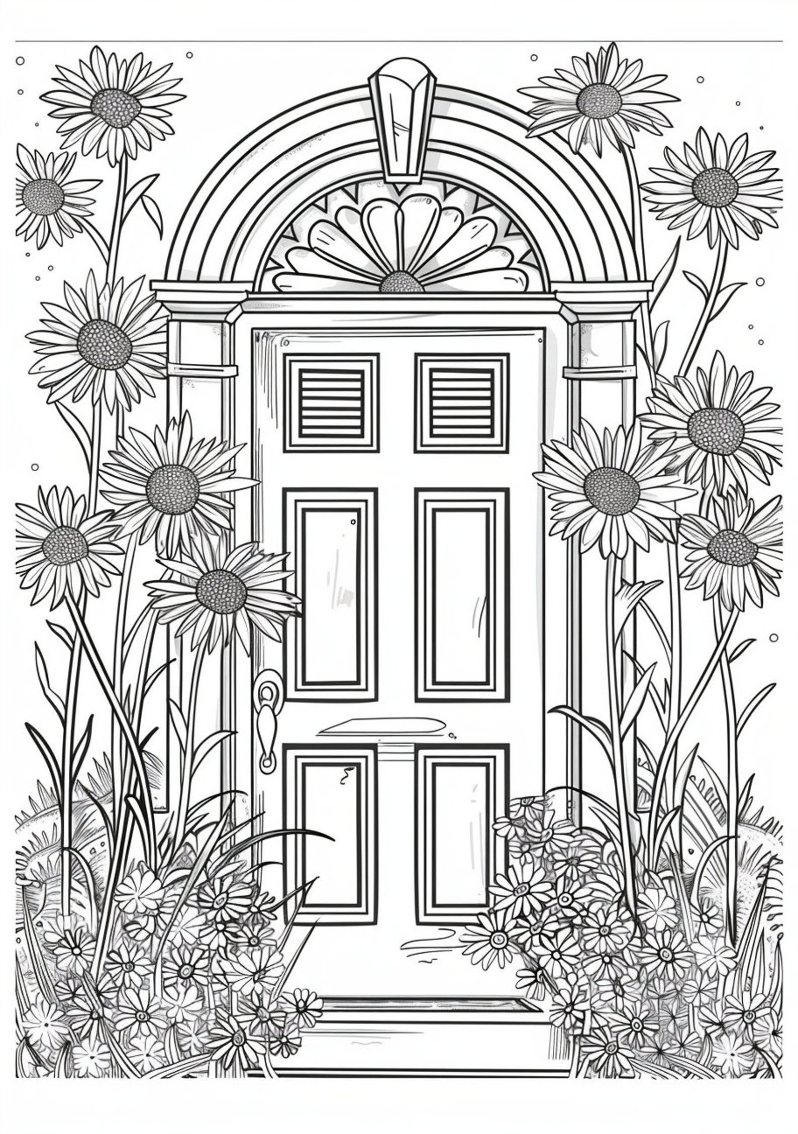 Blooming Door Coloring Pages PDF Bundle 32 High Quality Images Instant ...
