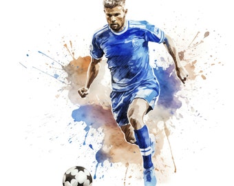 Fußball Spieler Clipart - 40 hochwertige JPGs - Digital Download - Kartenherstellung, Mixed Media, digitales Papier Handwerk