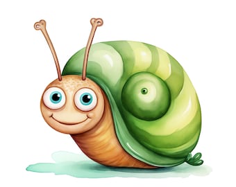 Lindo caracol clipart - 40 archivos JPG de alta calidad - Descarga digital - Fabricación de tarjetas, técnicas mixtas, manualidades con papel digital