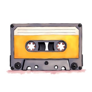 Kassette Tape Clipart Bundle - 43 hochwertige PNG - sofortiger Download - Kartenherstellung, Mischtechnik, digitales Papier Handwerk PNG