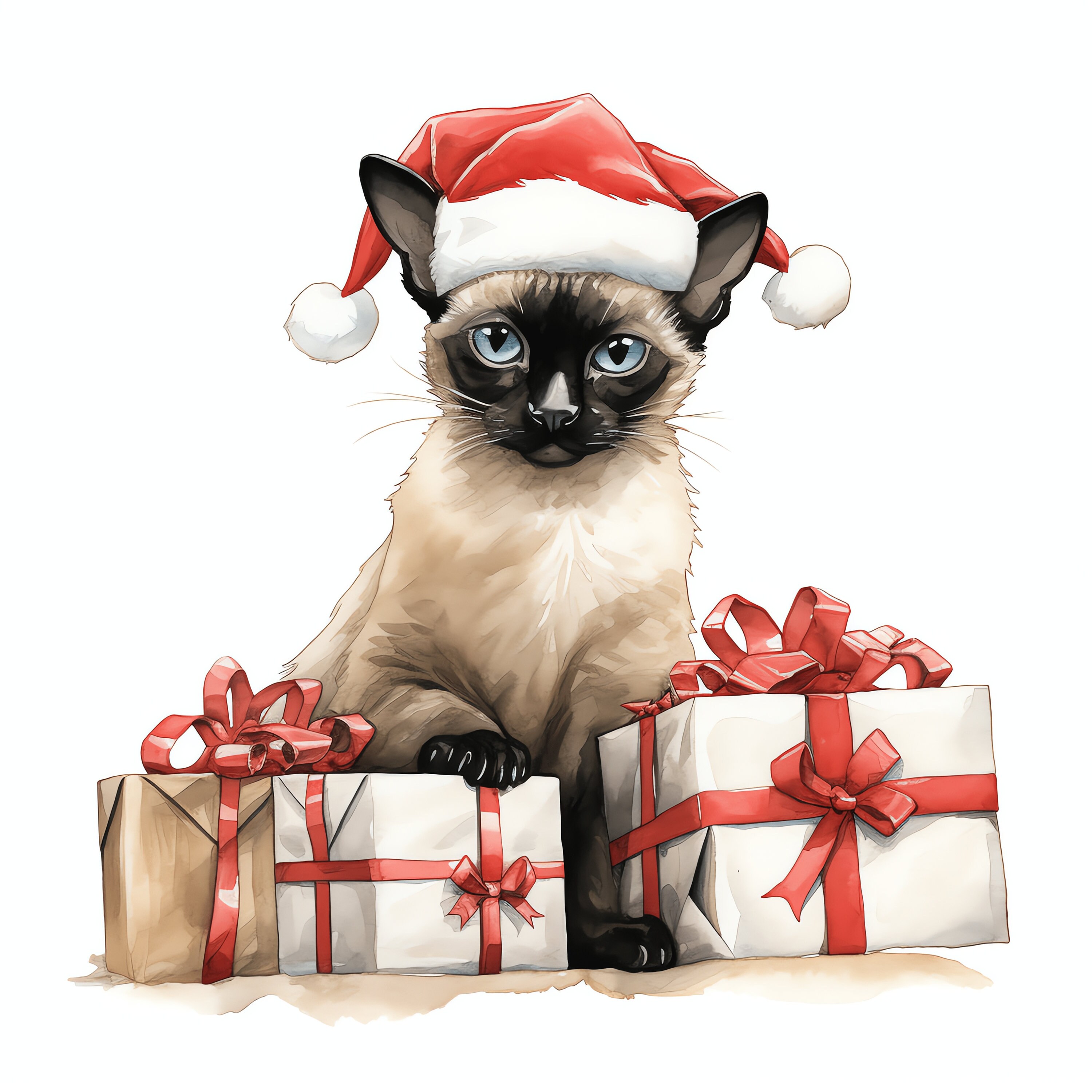 Christmas Siamese Cat PNG Clipart Bundle - 49 High Quality PNG ...