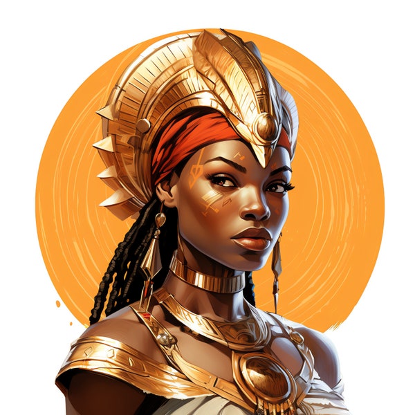 African Warrior Princess Clipart - 45 High Quality JPGs - Digital Download - Card Making, Mixed Media