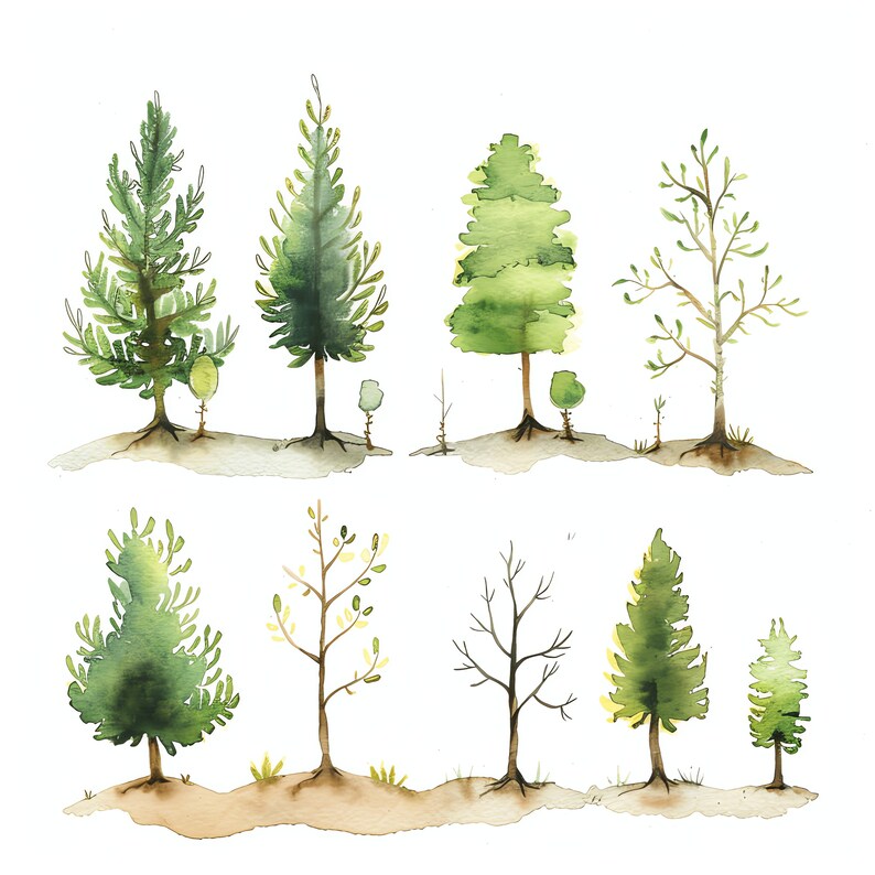 Tree Growth Progress PNG Clipart Bundle - 47 High Quality PNG - Instant ...
