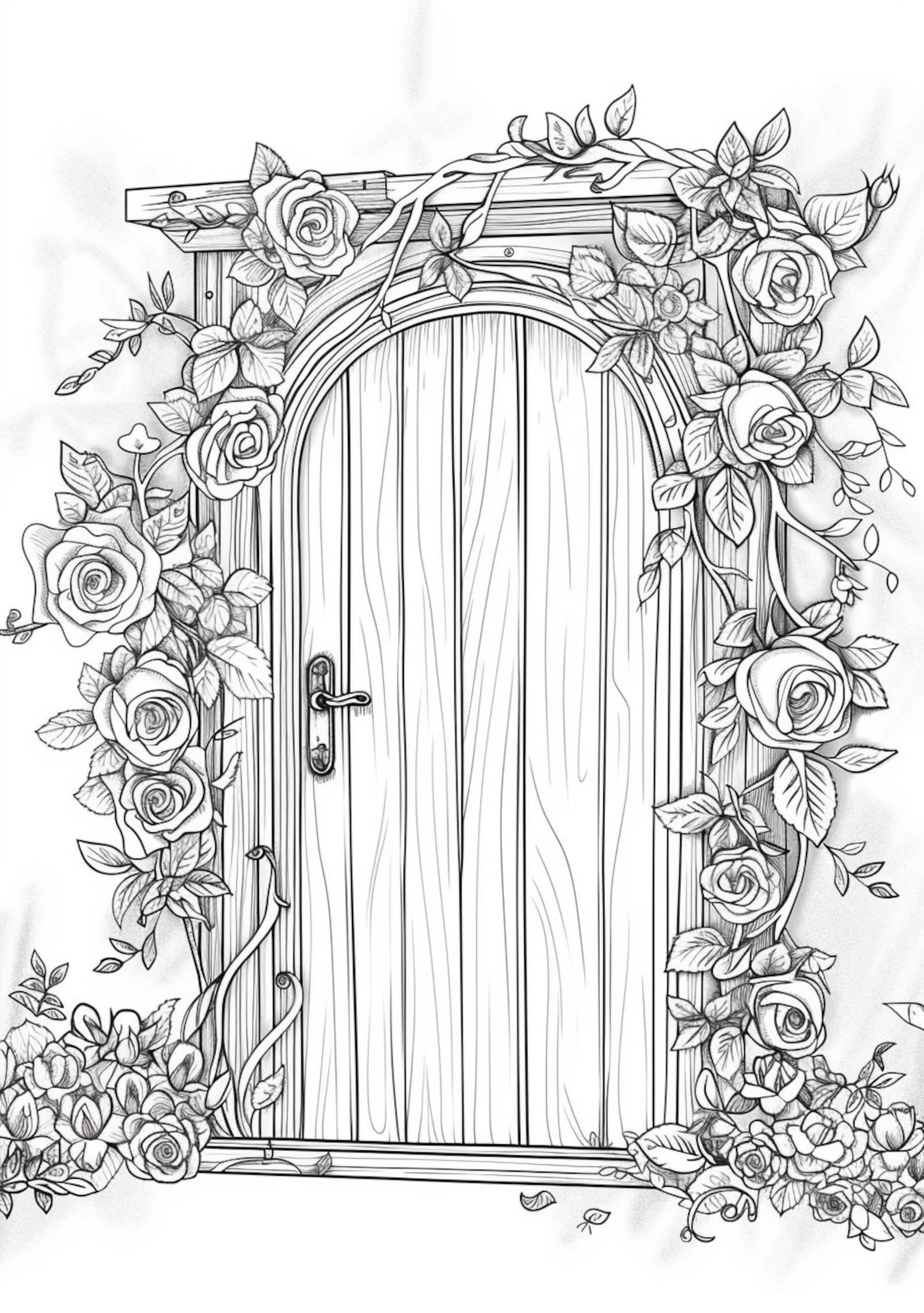 Blooming Door Coloring Pages PDF Bundle 32 High Quality Images Instant ...