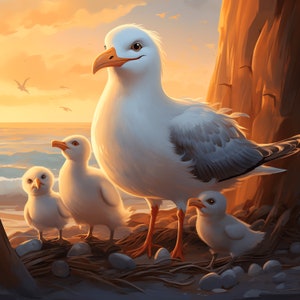 Mouette maman PNG Clipart Bundle - 38 PNG de haute qualité - téléchargement immédiat - fabrication de cartes, art imprimable, papier numérique PNG