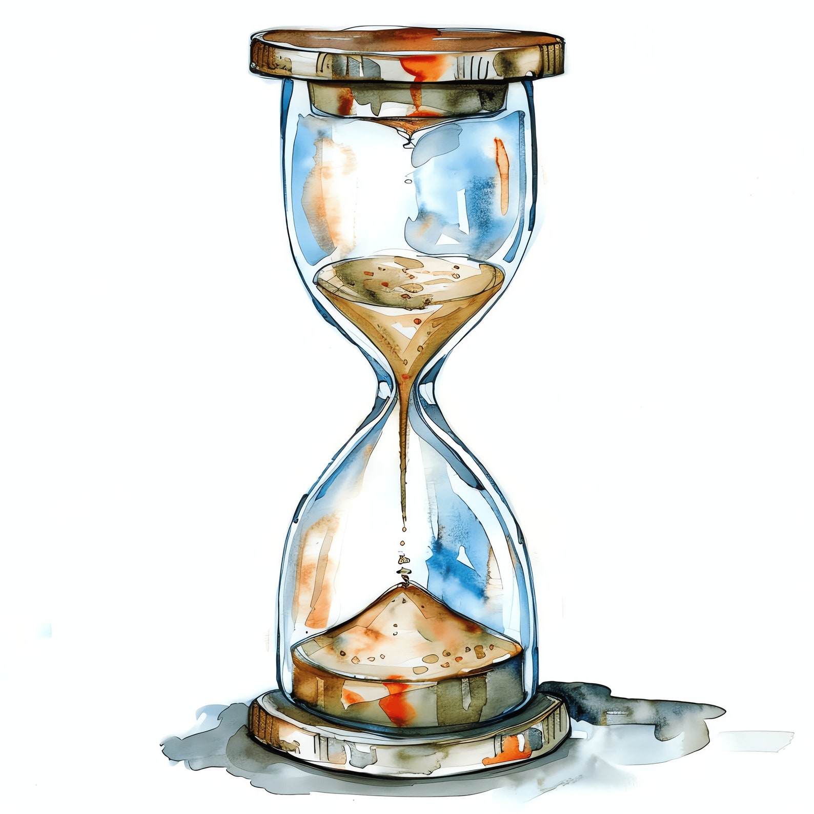 Watercolor Hourglass PNG Clipart Bundle 44 High Quality PNG Instant ...