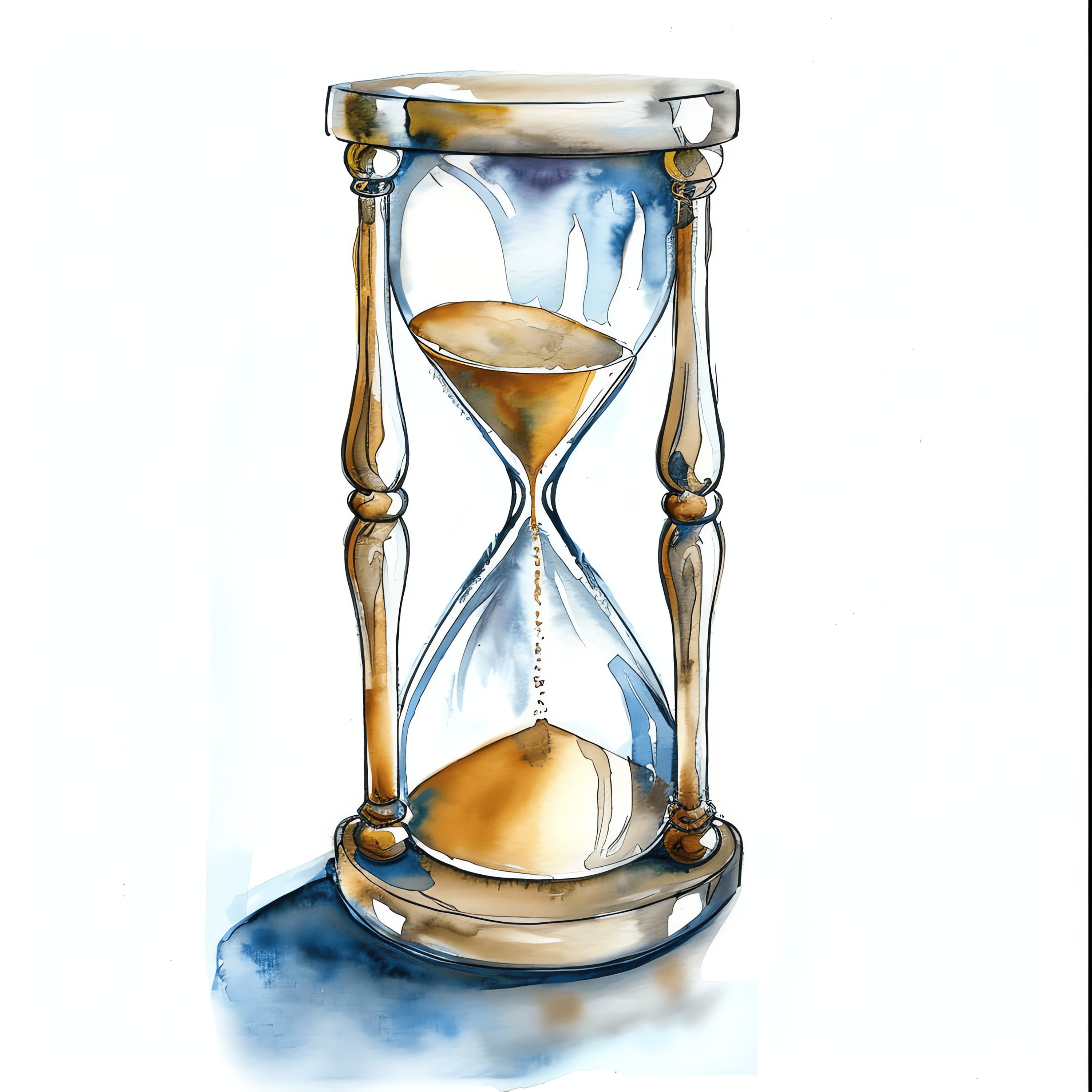 Watercolor Hourglass PNG Clipart Bundle 44 High Quality PNG Instant ...